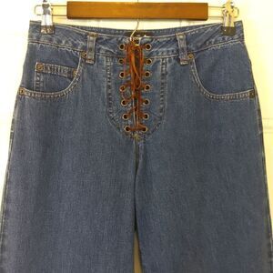 For Joseph dark five pocket jeans with drawstring closure